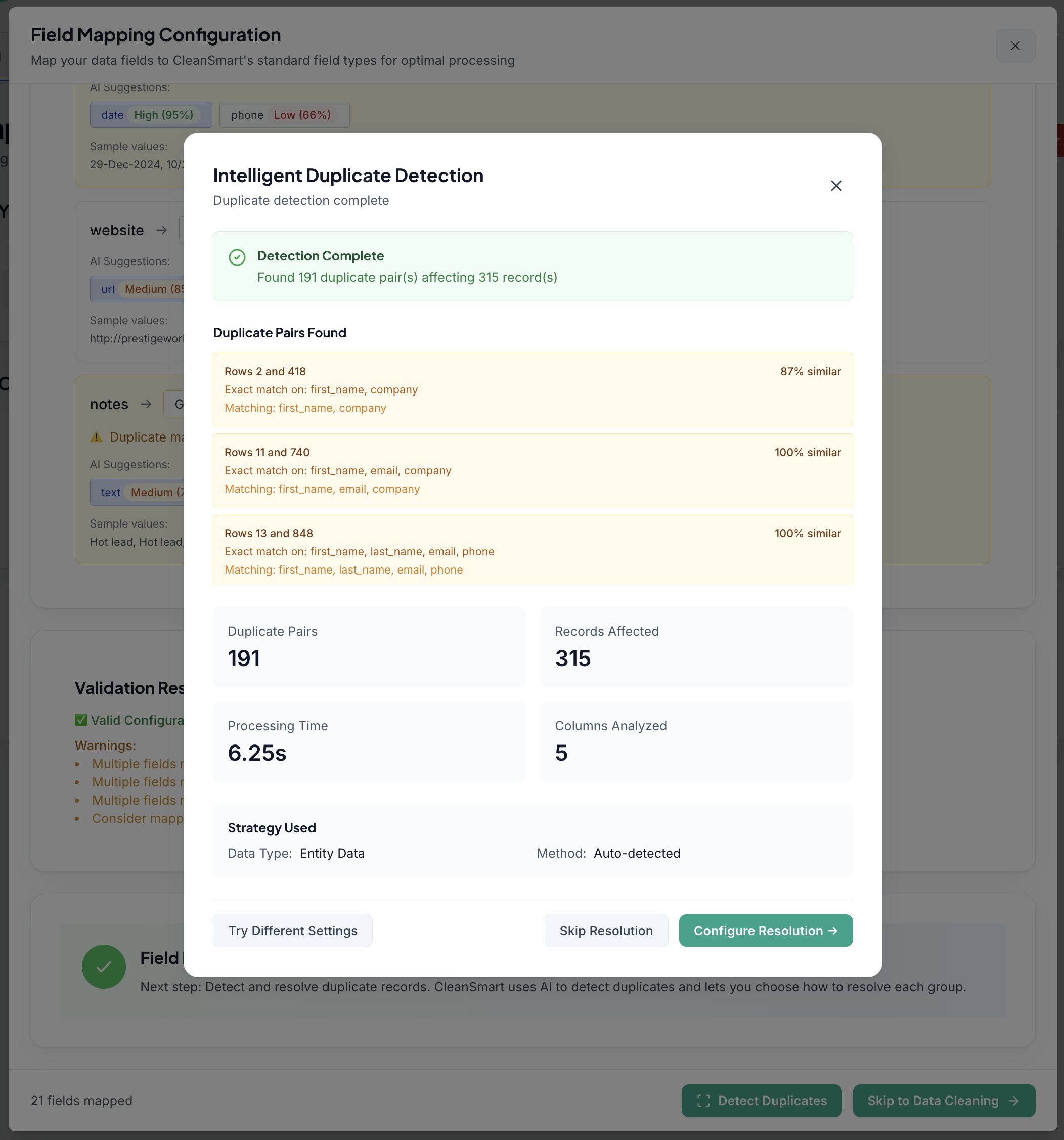SmartMatch in CleanSmart